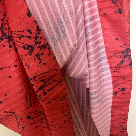 Lady‎ Carol of New York red jacquard abstract paint splatter midi dress size 12P - Picture 5 of 10